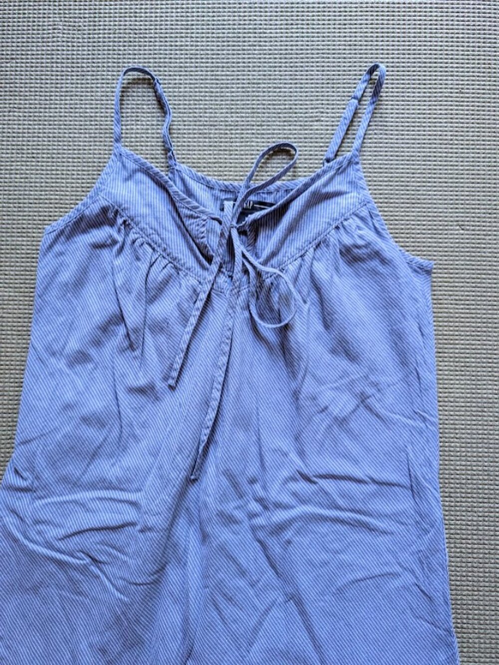 GAP 100% Cotton Blue Stripes Ruffle Hem Lightweight Lined Maxi Dress Size:XS - Picture 4 of 13